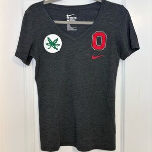 Nike Ohio State Buckeyes V-Neck Tee Dark Gray Heather Size S